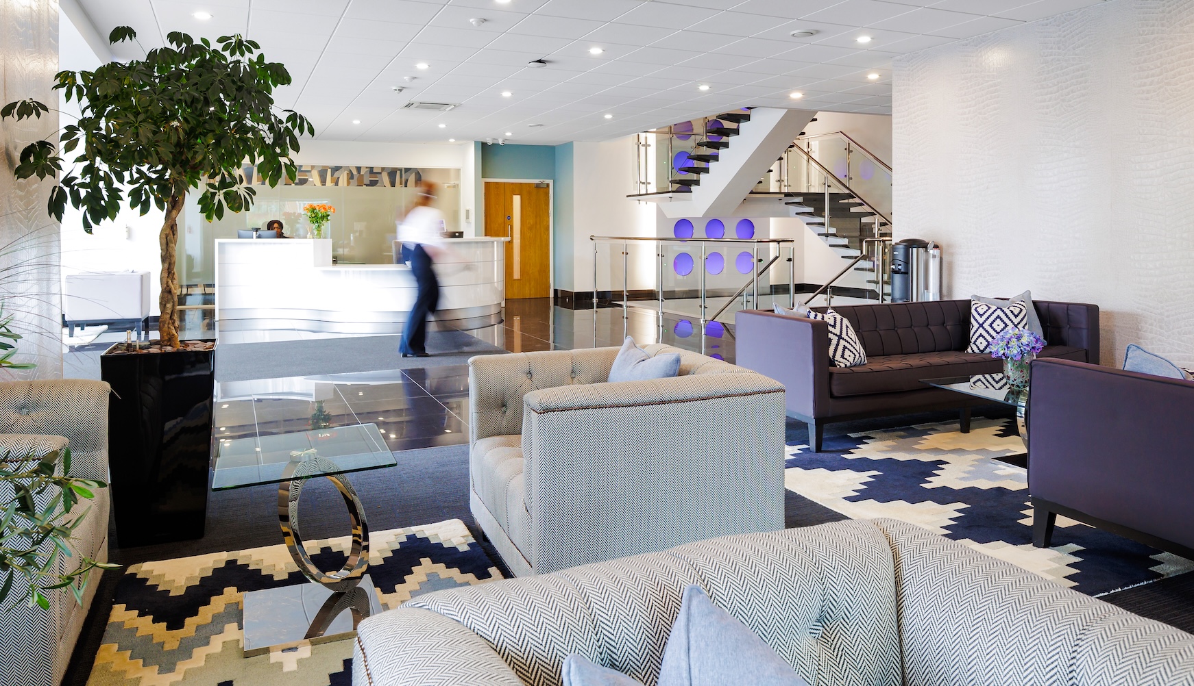 Reception area at Basingstoke Square serviced offices by Arena Offices