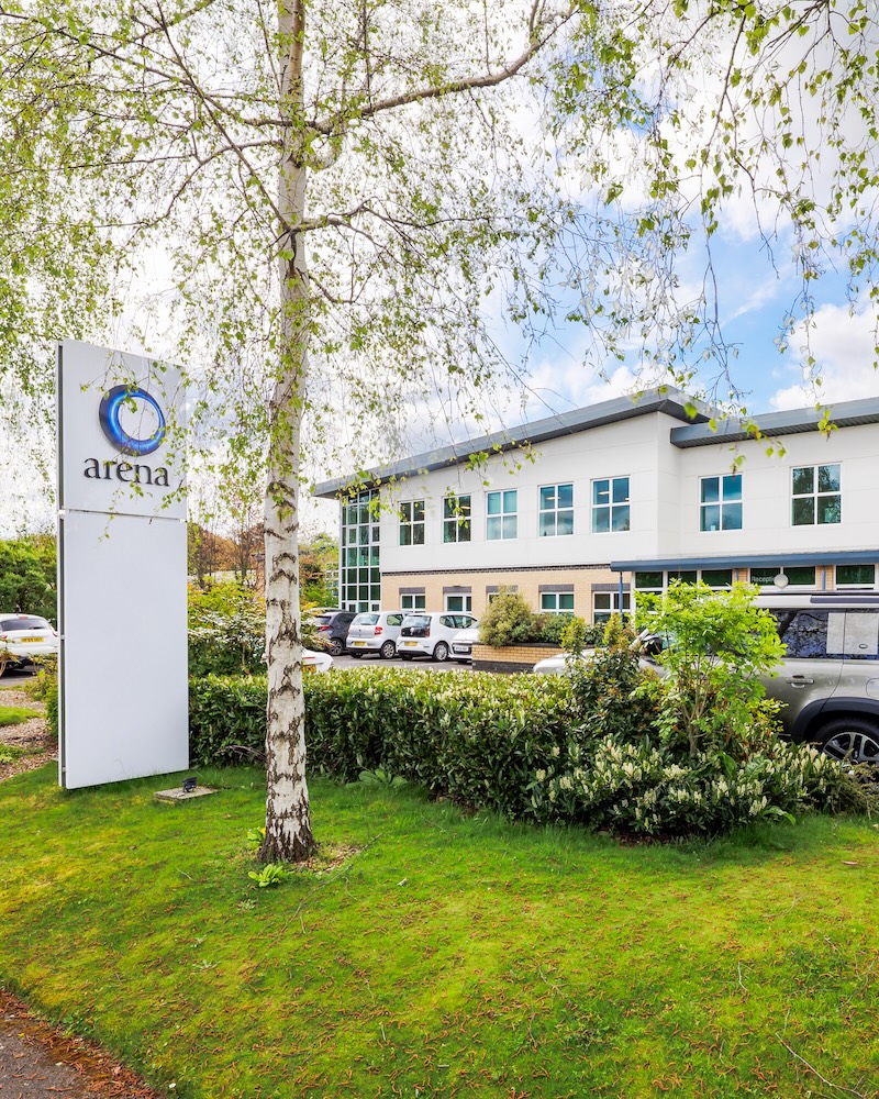 Exterior front of Nimrod Way serviced offices in Ferndown by Arena Offices