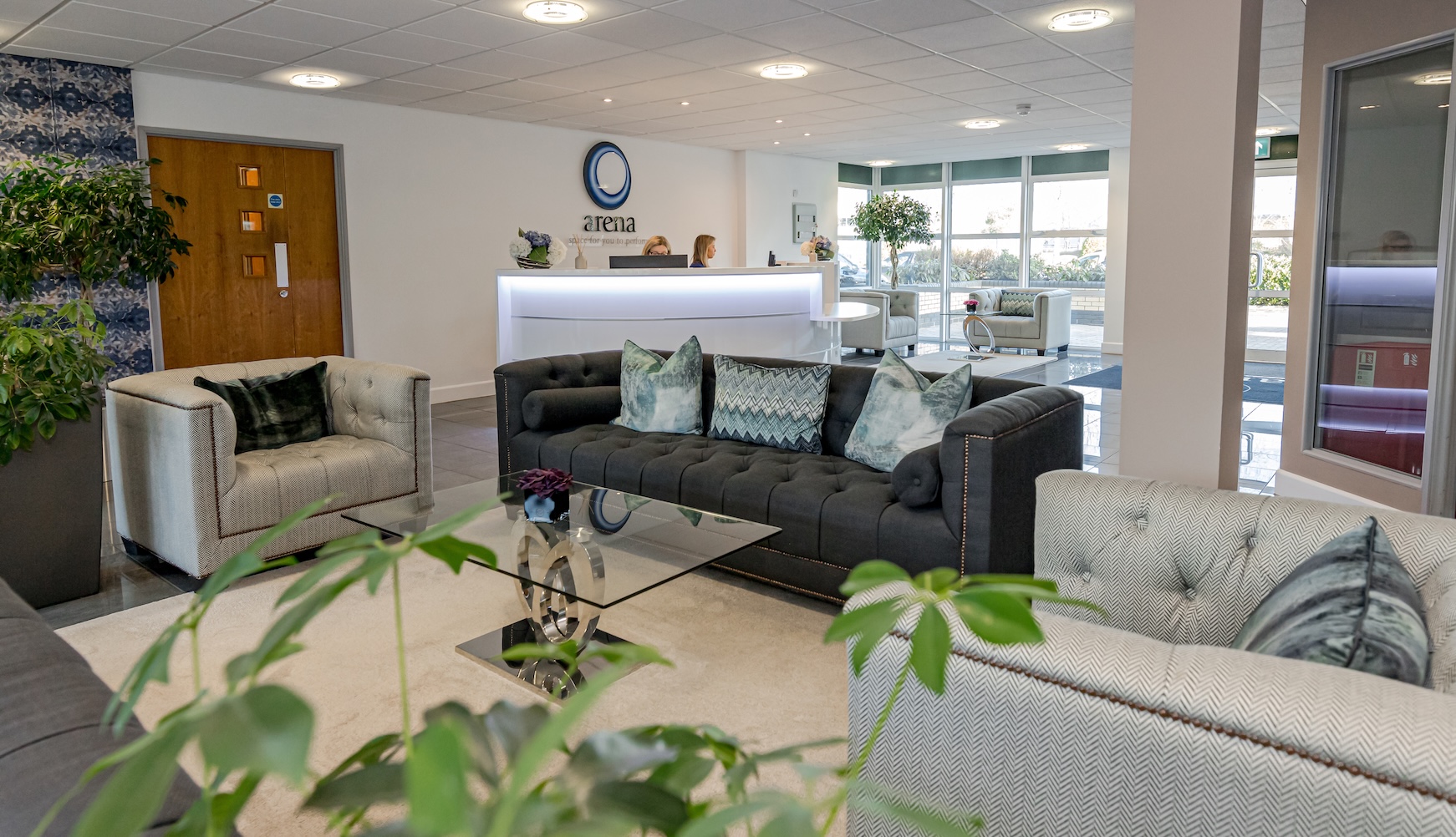 Business lounge at Nimrod Way serviced offices in Ferndown by Arena Offices