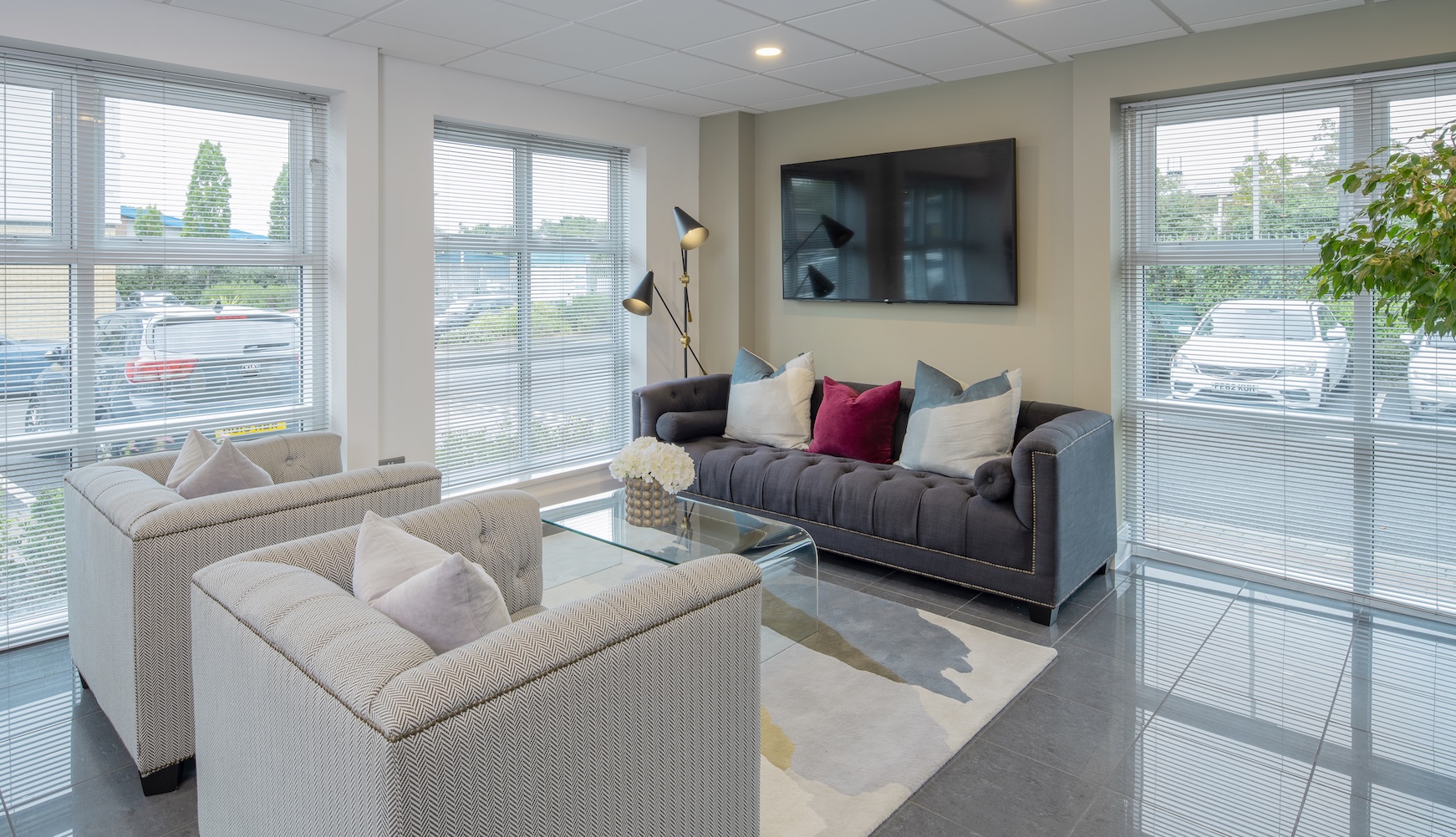 Business lounge at Holyrood serviced offices in Poole by Arena Offices